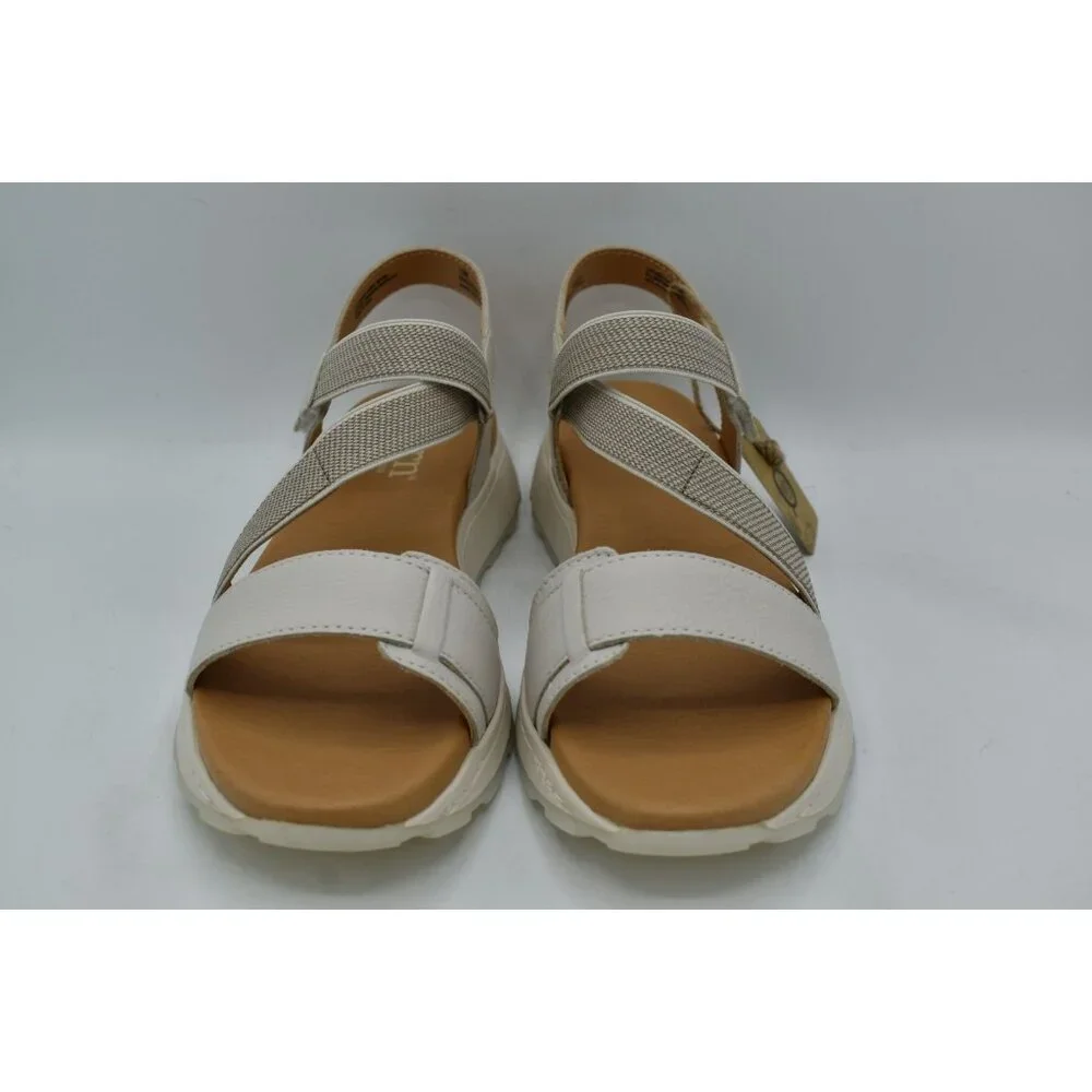 Born Womens Size 11‎ Mady White Combo Leather Strappy Open Toe Sandals Shoes